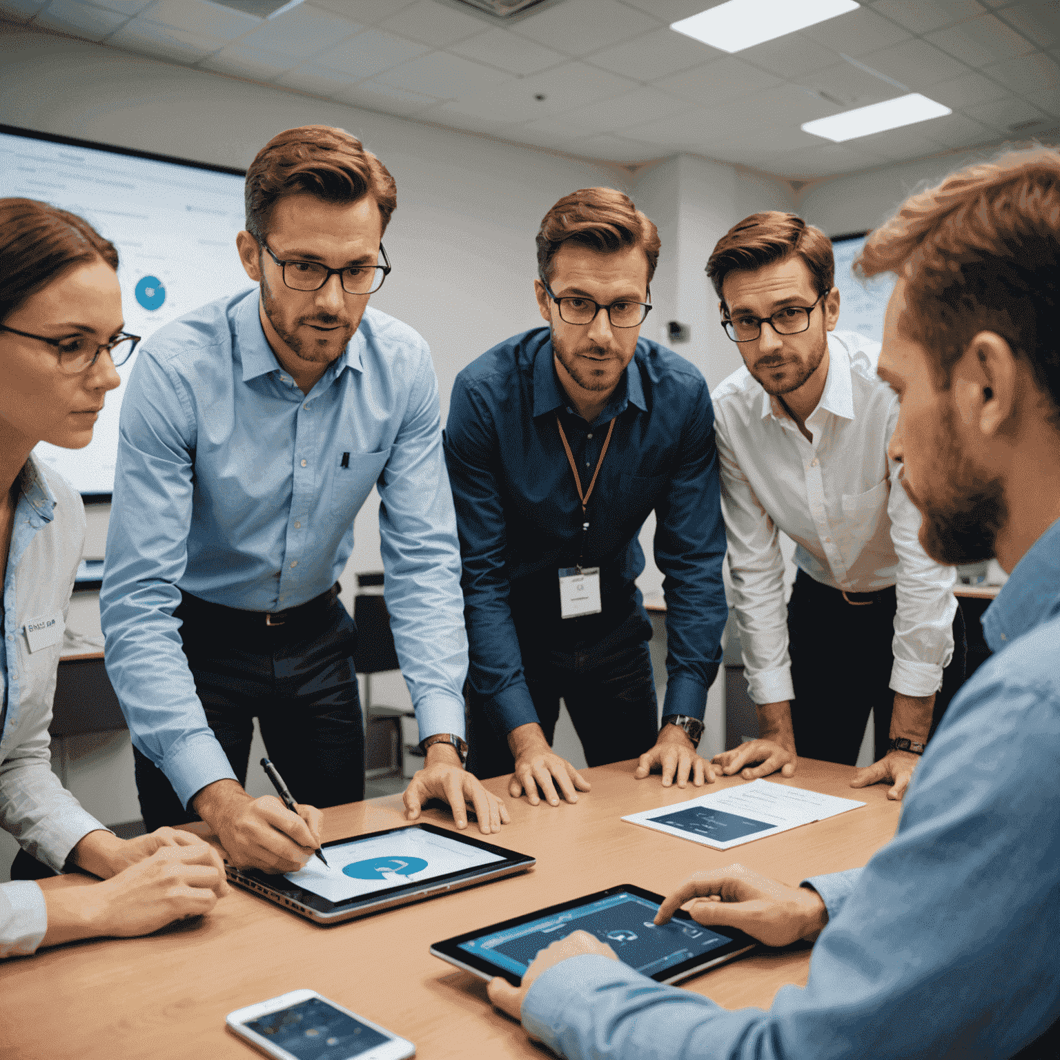 A Flockirs expert demonstrating advanced features of the interface to an attentive group of trainees