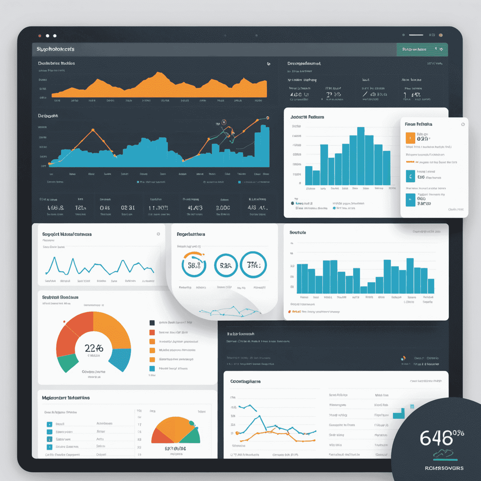 An analytics dashboard in Flockirs showing various graphs and charts of flock performance metrics